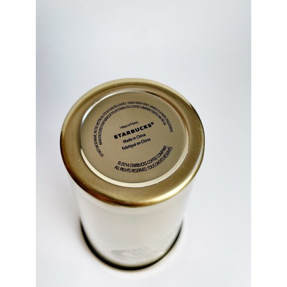 RARE 2014 Starbucks Gold Stainless Steel Tumbler NEW! - Picture 8 of 8